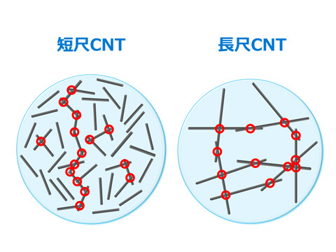 分散したカーボンナノチューブの拡大図